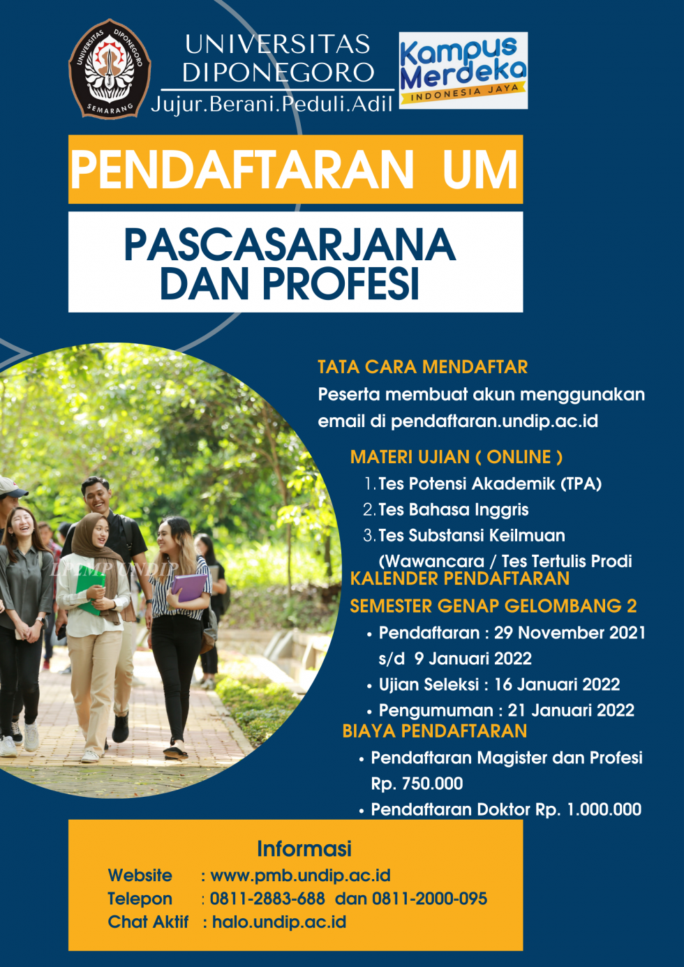 UM Registration For Postgraduate and Profession Programs Of Even Semester Batch 2