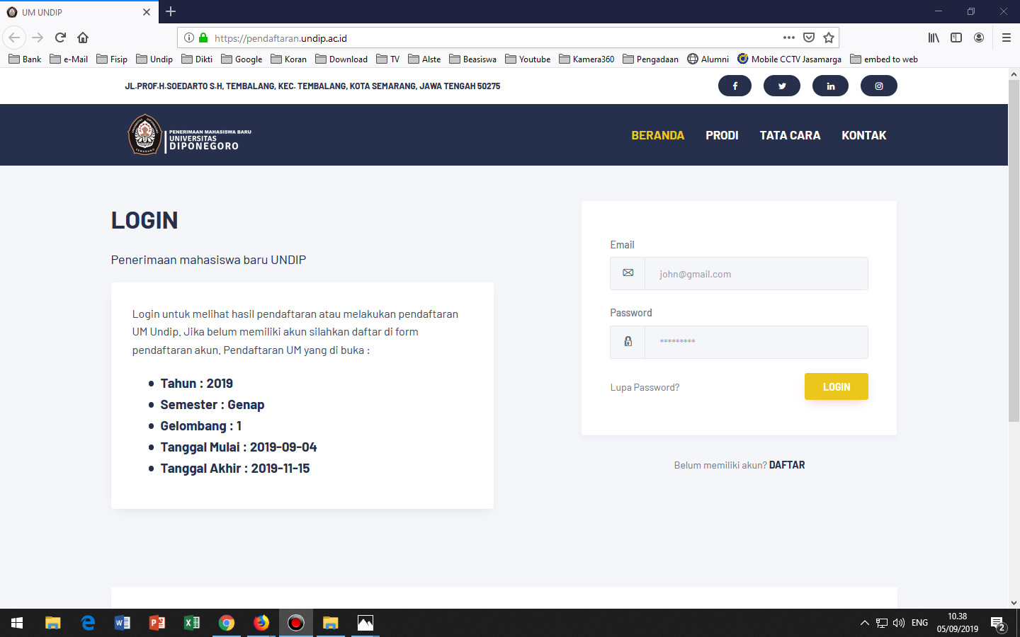 Pendaftaran Mahasiswa Baru Pascasarjana Gel. 1 Smt. Genap 2019