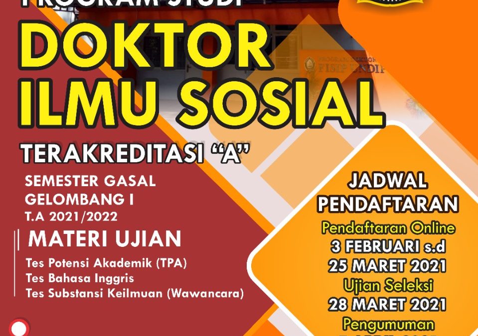 Open Registration for the 2021/2022 Doctoral Program in Social Sciences Odd Semester Batch I